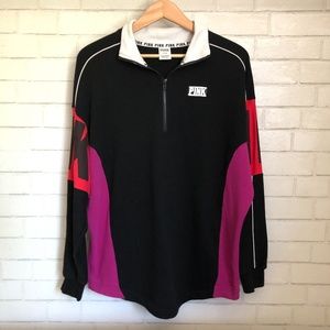 Victoria Secret Quarter Zip Pink Sweater - Size Medium